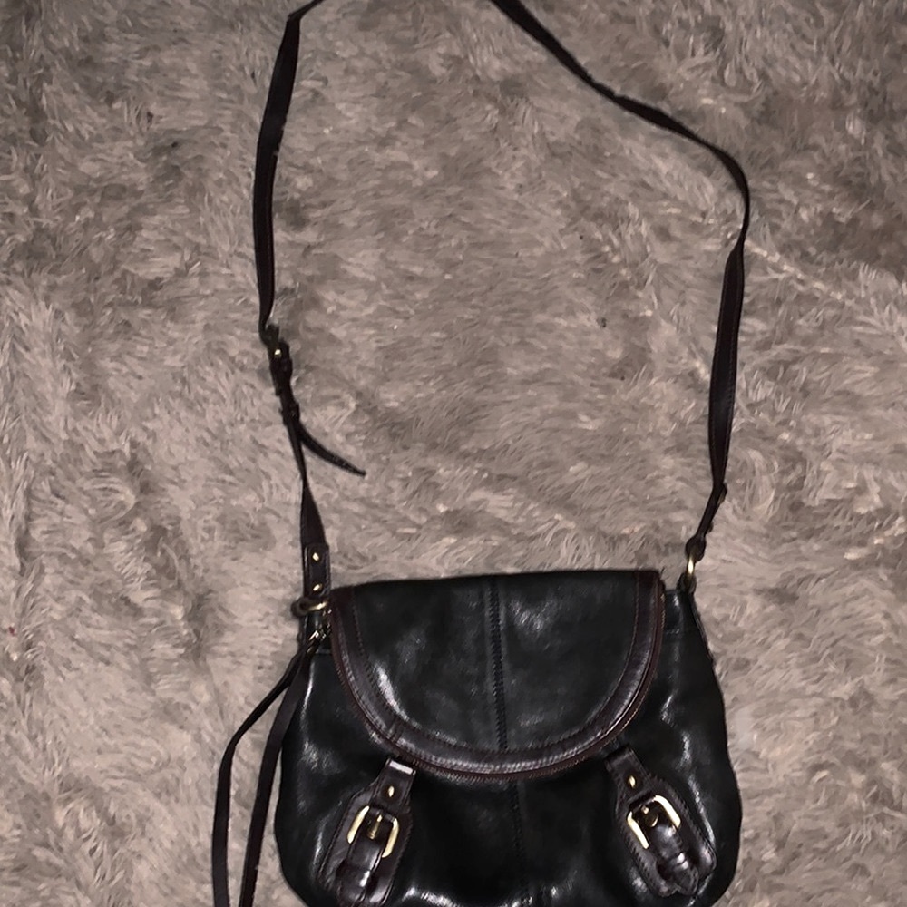 LUCKY BRAND LEATHER CROSSBODY SADDLE PURSE VINTAGE